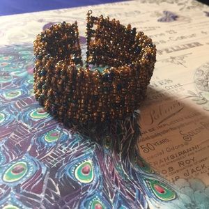 Peruvian beaded cuff bracelet